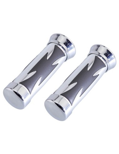 Grips 7/8 long 135mm Iron Cross Chrome.